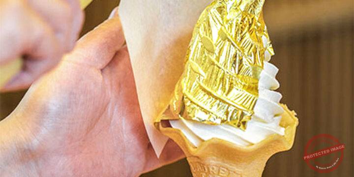 Gold Leaf Topped Soft Cream